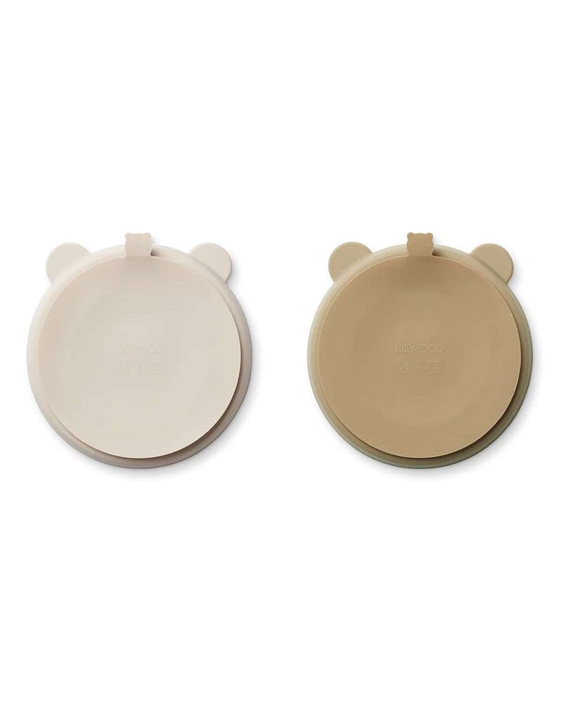 2pk Tallerken med flere rom & Sugekopp - Silikon | Stacy