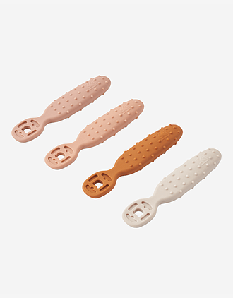 Babyskje "Lær å Spise Selv" 4pk - Silikon | Caelia Baby Learning Spoon