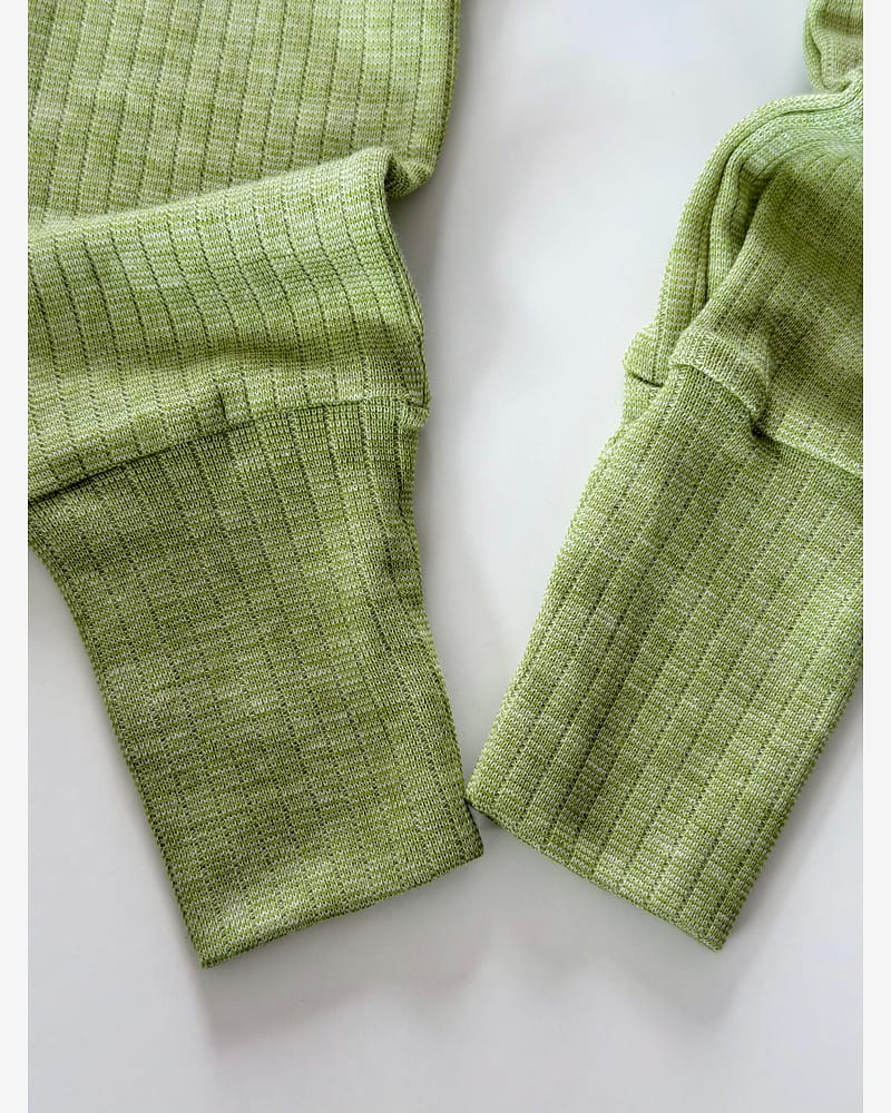 Bukse Rib m/ høyt liv – 45% Bomull, 35% Merino, 20% Silke – Ubehandlet Ull