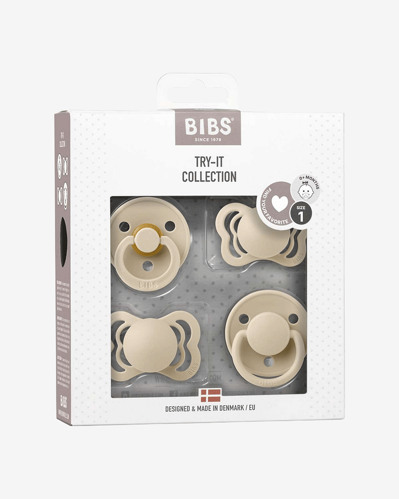BIBS Try-it-Collection - Smokkepakke 4stk, Naturgummi | 0-6 mnd