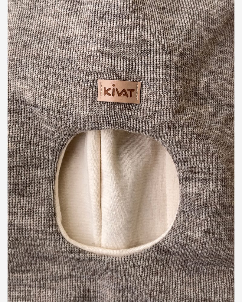 Balaclava Ull m/ Bomullsjersey fôr og Vindstopper | Ubehandlet Ull