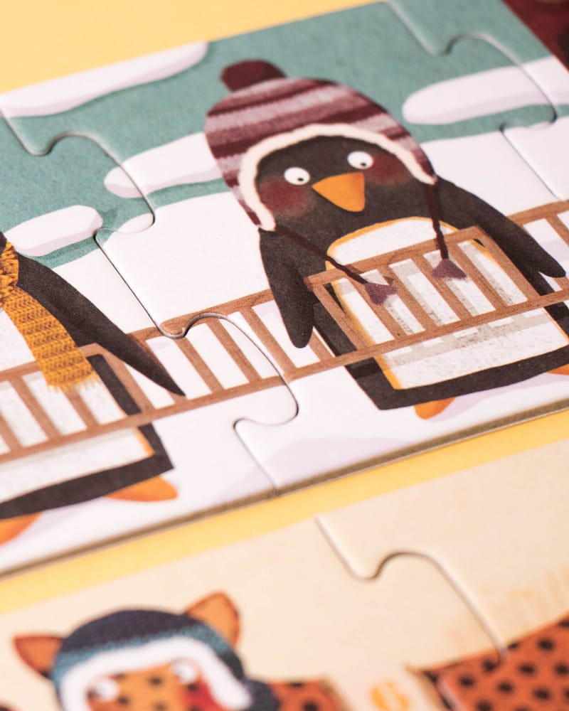 Puslespill og Tellelek - 10x Puslespill Barn 3år+ | 10 penguins puzzle NEW