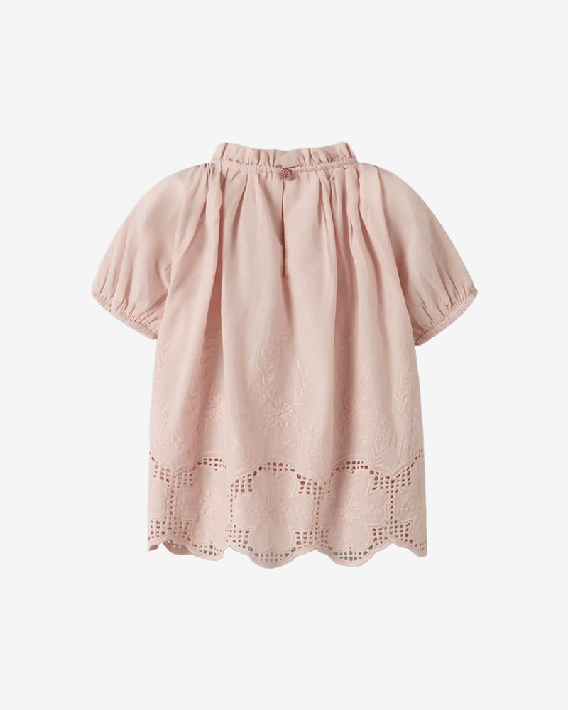 Bluse Barn m/ Broderi - Øko Bomull | NMFDAYNA SS LOOSE SHIRT LIL