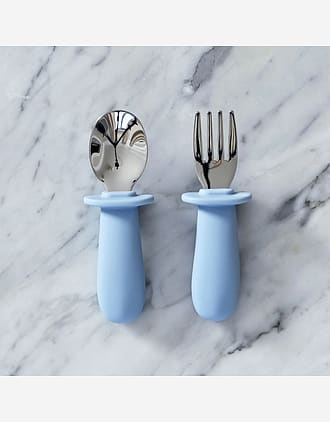 Bestikk Sett Baby - Rustfritt Stål & Silikon | Baby Cutlery Set