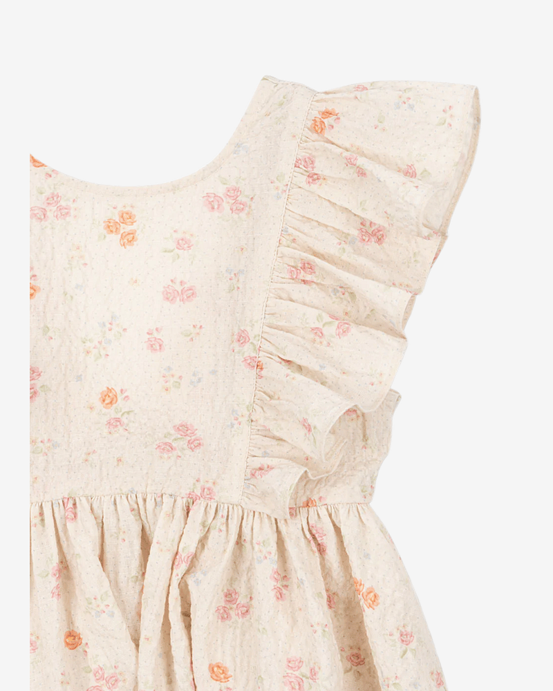 Kjole Barn M/ Volanger - Øko Bomull, Vevd Seersucker-Kvalitet | Elin Frill Dress