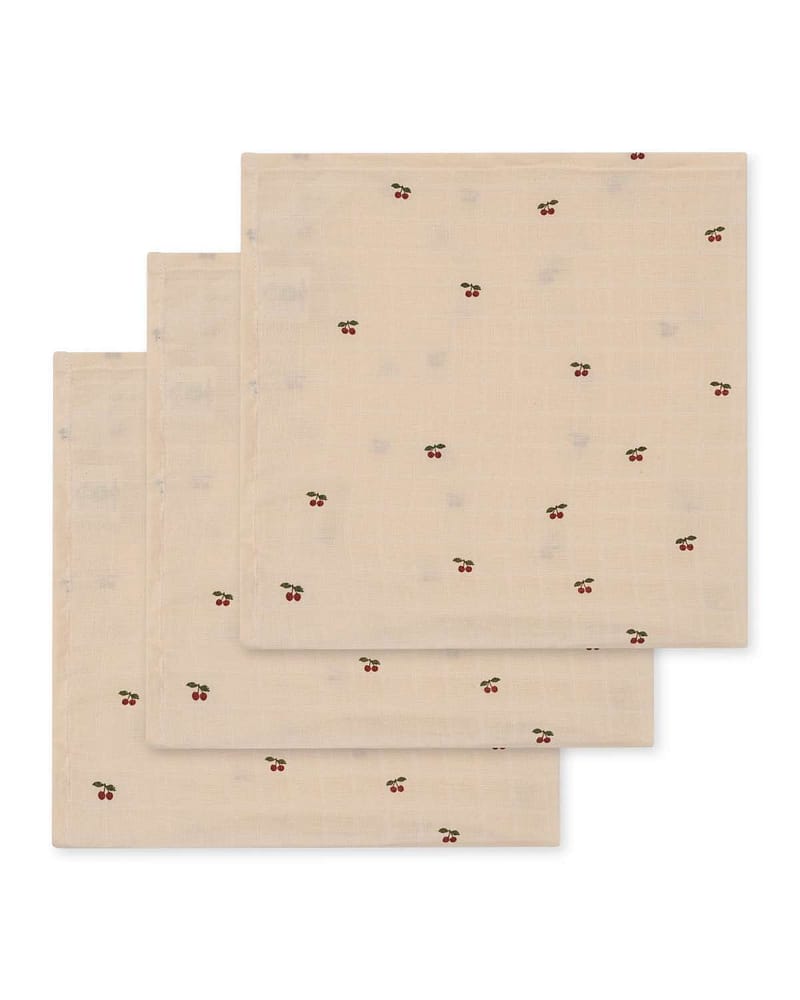 Gulpekluter 3pk - 100% Øko Musselin - 65x65cm