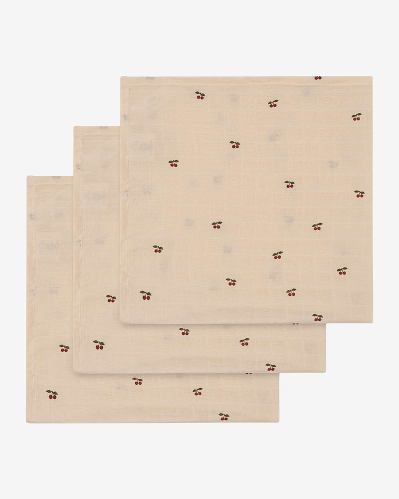 Gulpekluter 3pk - 100% Øko Musselin - 65x65cm