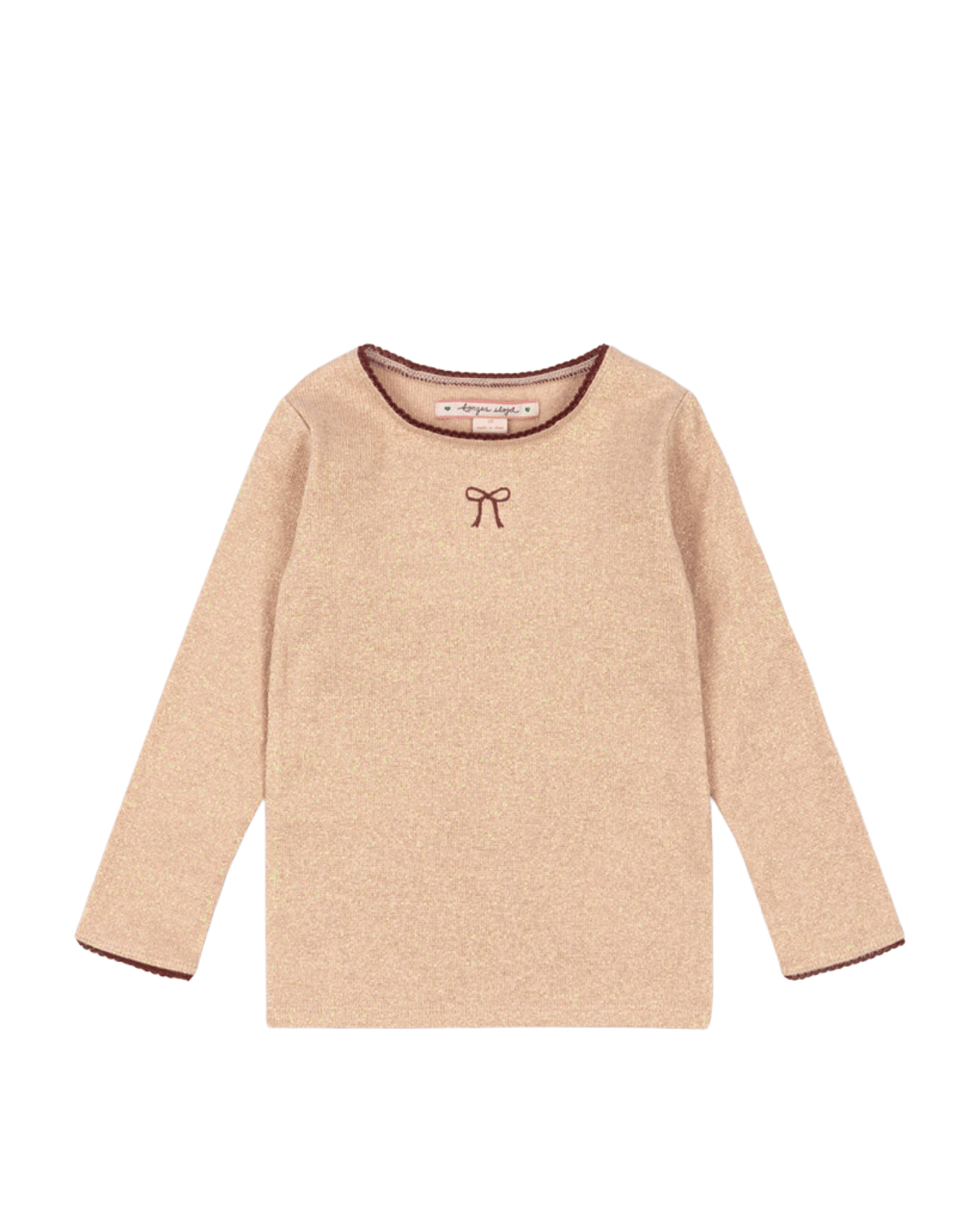 Trøye Barn m/ Glittertrå | Roli Blouse, Beige - Moonlight