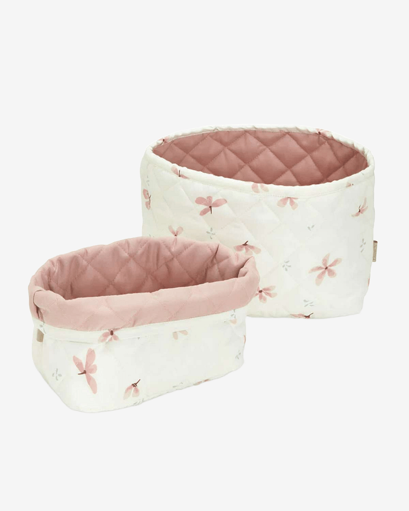 Oppbevaringskurv 2pk - Reversibel Quilt - Økologisk