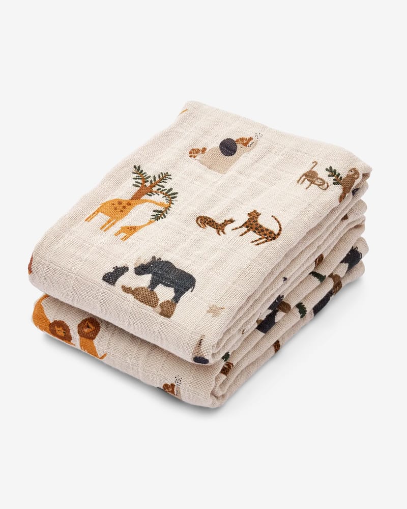 Gulpekluter 2pk - Øko. Musselin - 65x65cm | Lewis