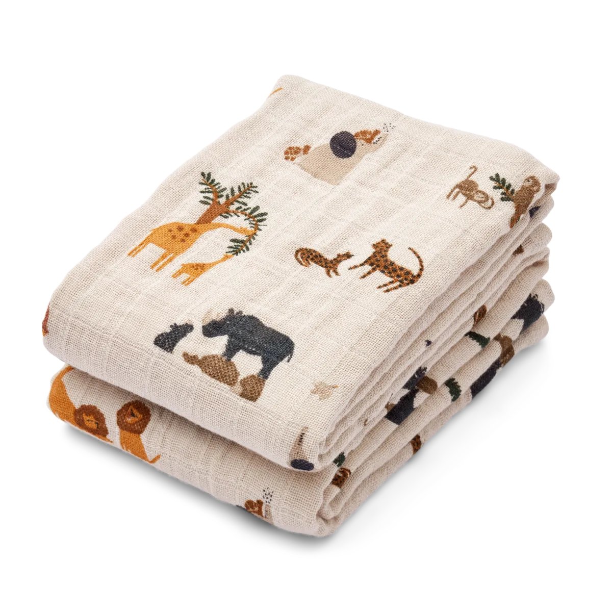 Gulpekluter 2pk - Øko. Musselin - 65x65cm | Lewis