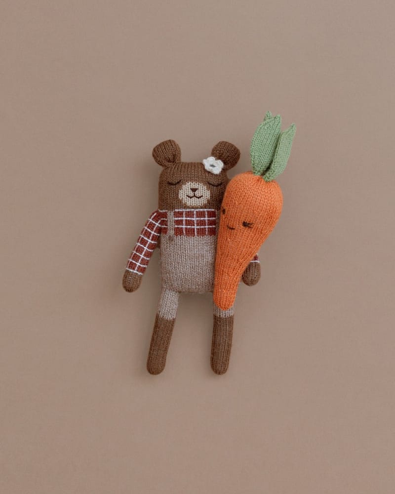 Kosebamse - Håndstrikket Alpakkaull | Teddy Knit Toy