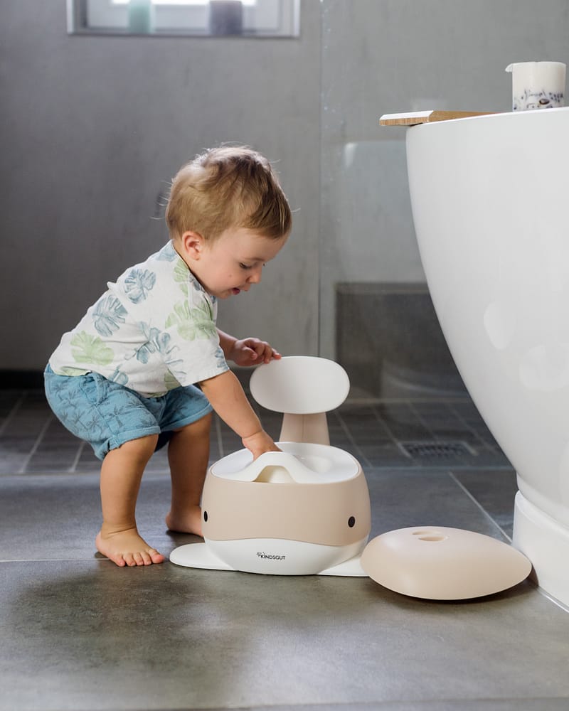 Pottestol Hval m/ Høy Ryggstøtte - Sklisikker og Enkel å Rengjøre