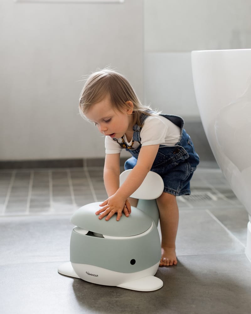 Pottestol Hval m/ Høy Ryggstøtte - Sklisikker og Enkel å Rengjøre