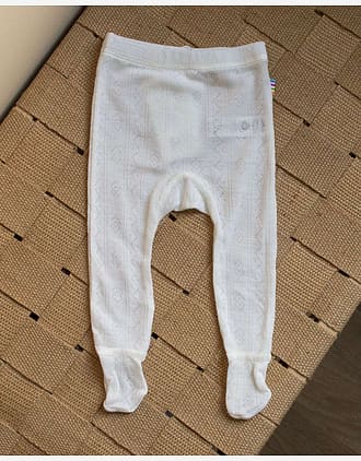Leggings med fot - Ull 85%, Silke 15% – Pointelle