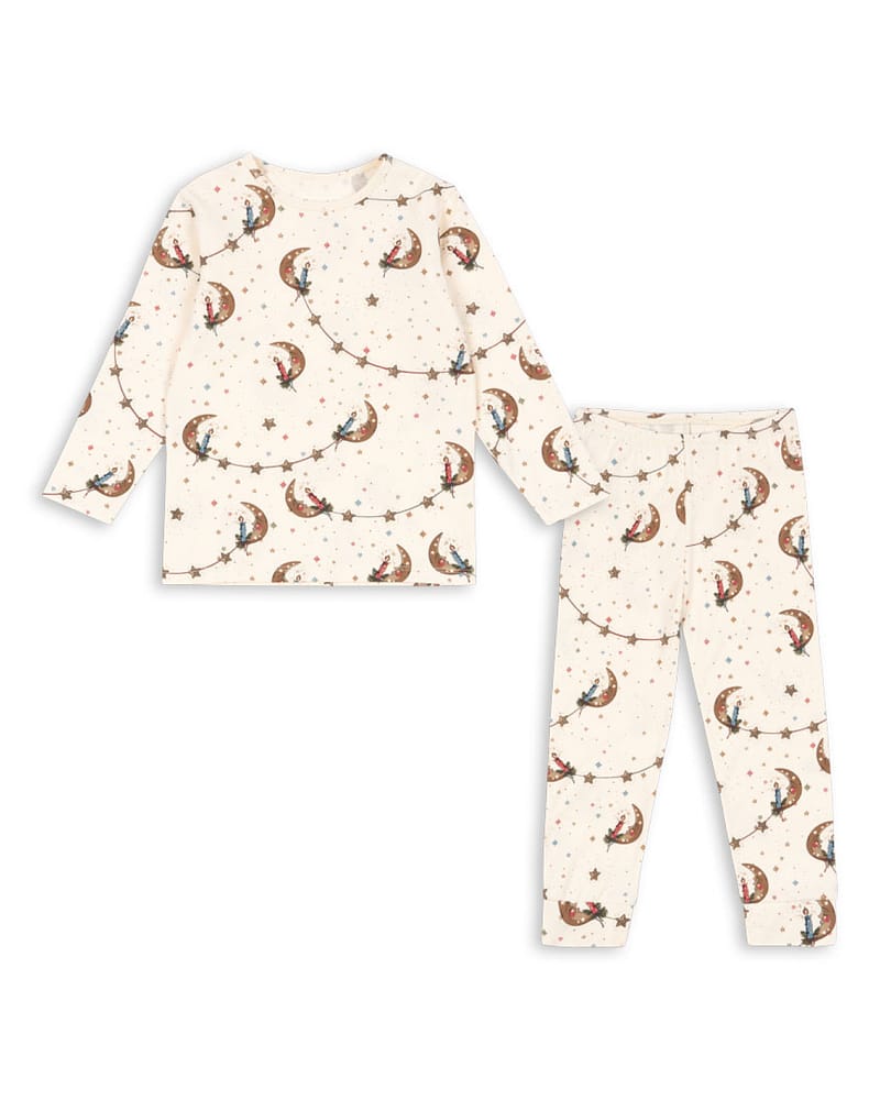 Pysjamas Barn - Trøye og Bukse - Øko Bomull | Julepysj Basic Blouse/Pants Set