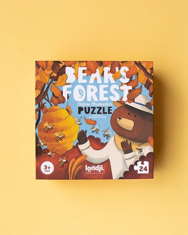 Puslespill og "Hvor er..."-spill - 2i1 Puslespill Barn 3år+ | Bear’s Forest