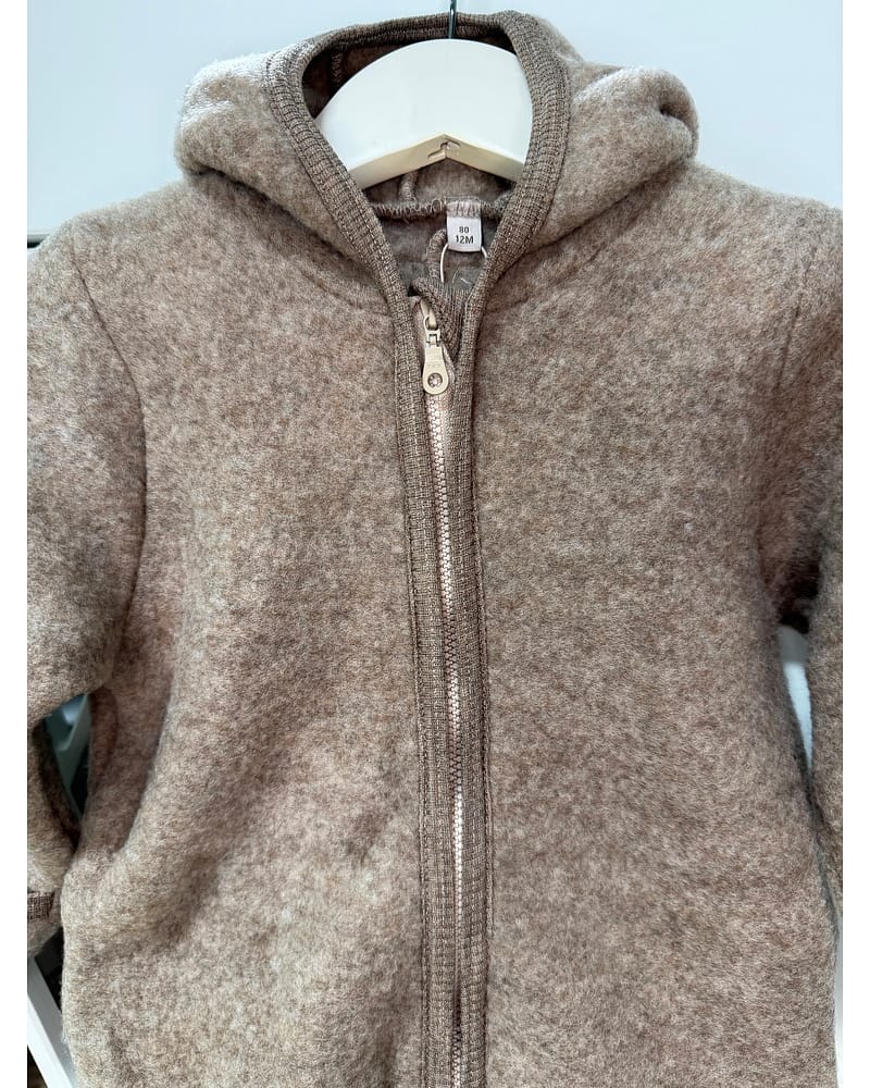 Ulldress i ullfleece - Varm, 100% Merino | Pram Suit Ears Wool Fleece