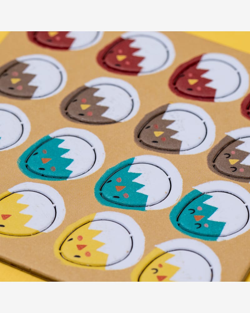 Brettspill Barn 4år+, Pocket size - Lagspill "Bygg trær og hjelp små kyllinger ut i verden" | Piu Piu Tiny Game