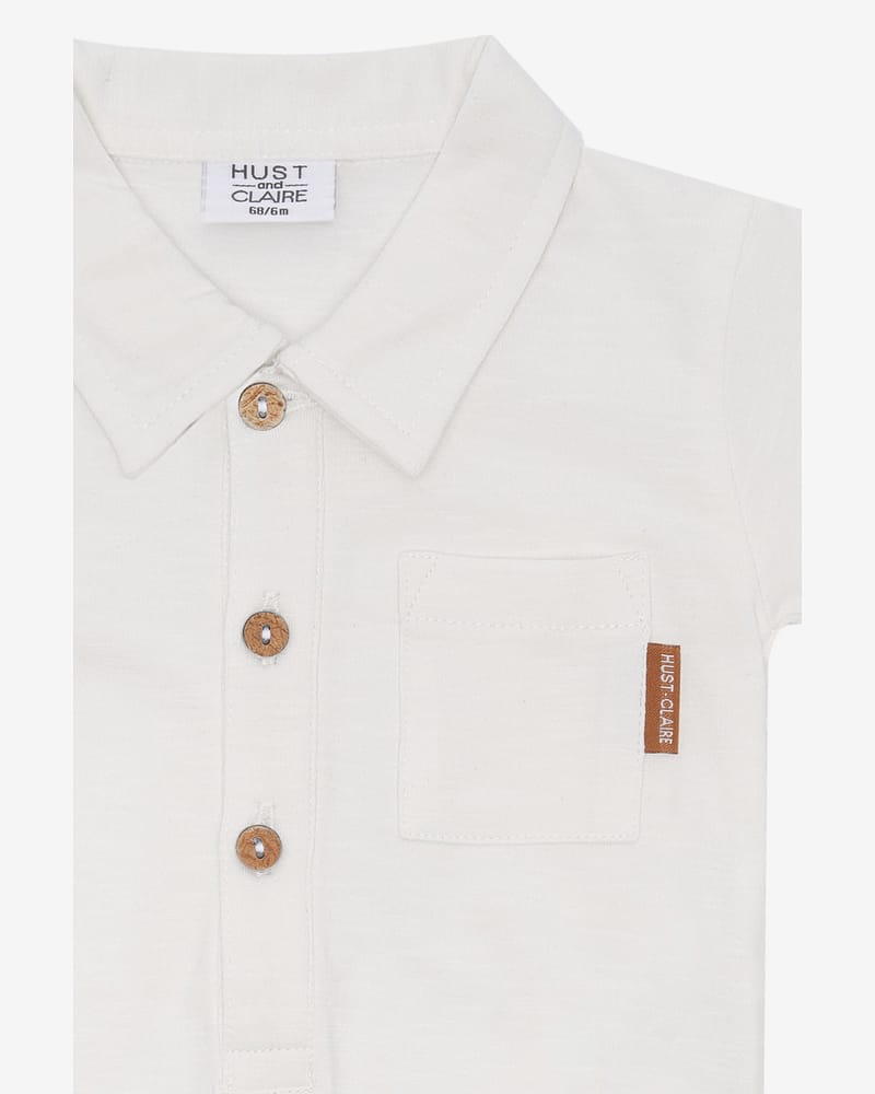Body m/ Polo Krage, Kortermet - 95% Øko Bomull, 5% Elastan | HCBoye Slub