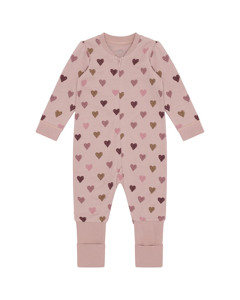 Ullpysj Baby - Heldrakt to-veis glidelås og trylleføtter - Ull/Bambusviskose | Manu Hearts Puff
