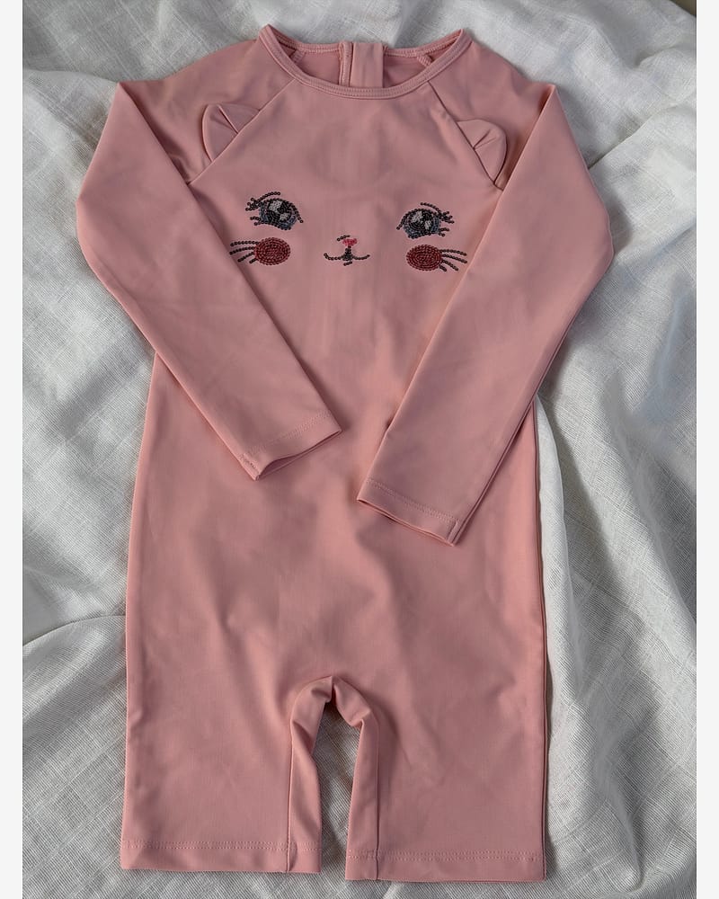 Badedrakt Langermet m/ Glitrende Paljetter - UV 40+ | Kitty Onesie