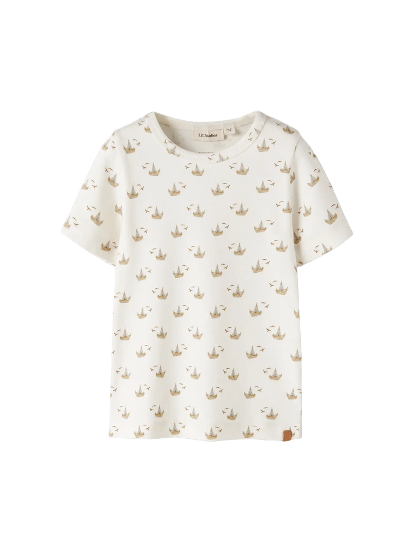 T-Skjorte Barn – Øko TENCEL | NMNGEO ANC SS SLIM TOP LIL, Kremhvit - Coconut Milk