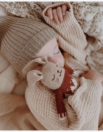 Kosebamse - Håndstrikket Alpakkaull | Bunny Knit Toy