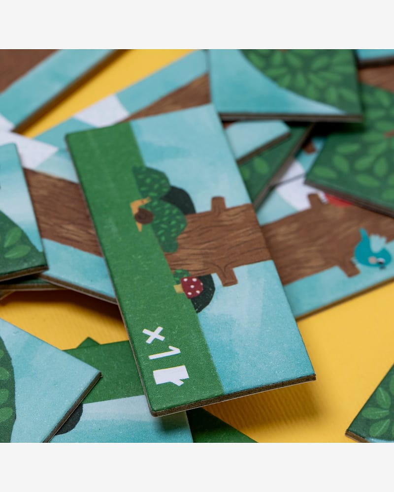 Brettspill Barn 4år+, Pocket size - Lagspill "Bygg trær og hjelp små kyllinger ut i verden" | Piu Piu Tiny Game