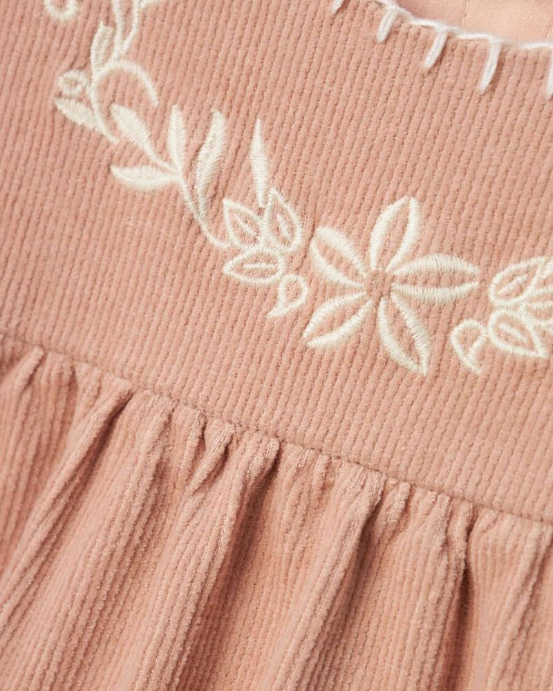 Kjole Barn M/ Volanger - Øko Cordfløyel | Revelle LS Cord Dress