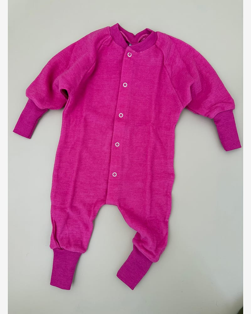 Pysjamas uten Føtter i ullfrotte - ubehandlet ull