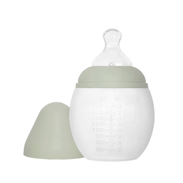 Tåteflaske i Silikon 240ml | Biberon, Grønn - Wise Sage
