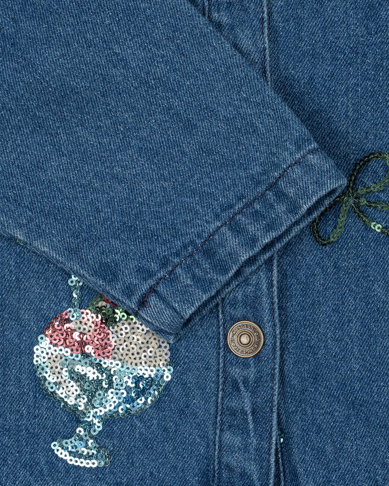 Denim Jakke M/ Glitter Paljetter - Øko Bomull | Magot Sequin Denim Jacket