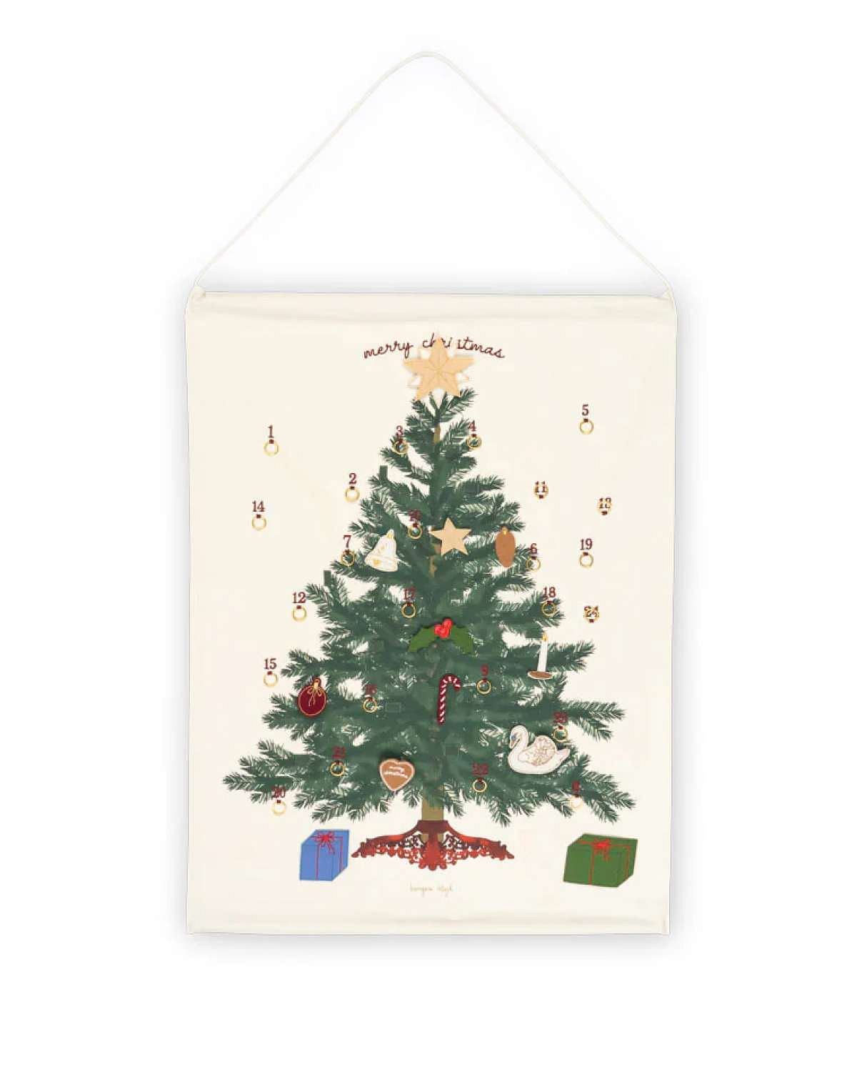 julekalender barn og pakkekalender oppheng 2i1 (farge: juletre seedpearl) ferdig tekst ks101923