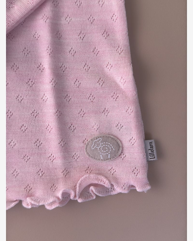 Ulltrøye m/ Volanger - Tynn ullkvalitet - 100% Merino, Pointelle