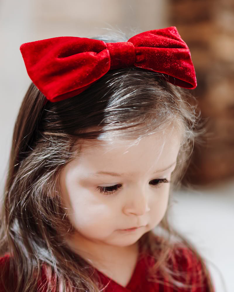 Hårbøyle med sløyfe - Fløyel | Fannie Bow