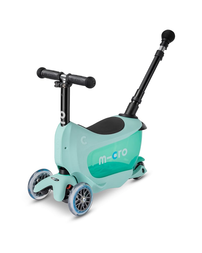 Sparkesykkel og Løpesykkel M/ Foreldrehåndtak - Micro Mini2go Deluxe Plus | 18m-5år