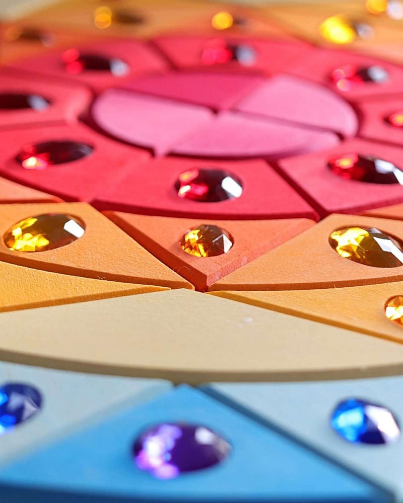 Mandala Puslespill - 76 klosser og diamanter | Sparkling Mandala Sun