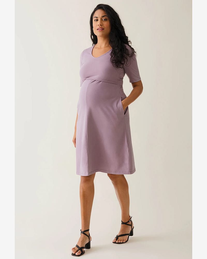 Ammekjole - Øko Bomull - A-fasong | Nursing Dress Short Sleeve