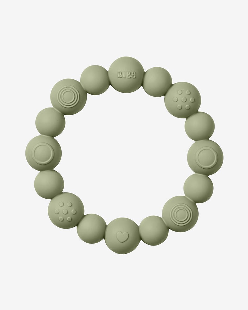 Biteleke i Silikon - Ergonomisk, antigli grep | Teething Ring Beaded