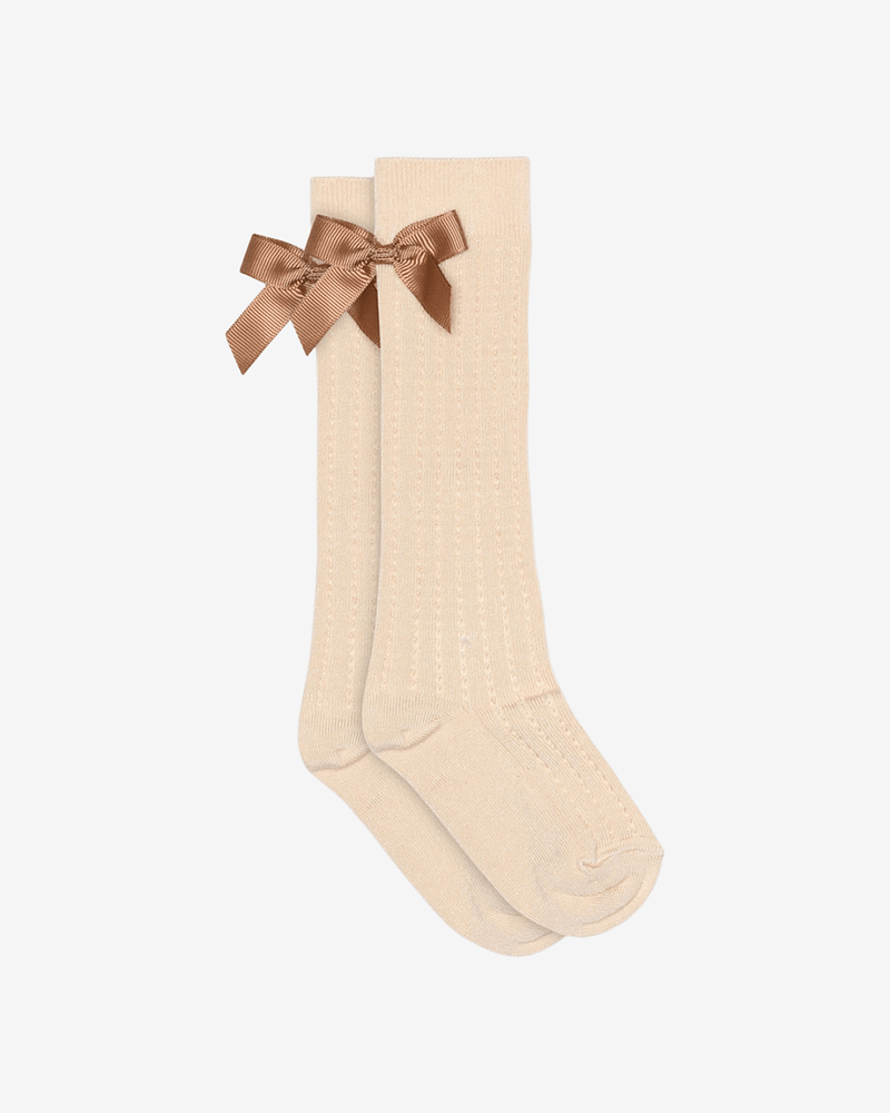 Sokker Baby m/ sløyfe - Knestrømpe 3/4-lengde | Liva Knee Socks Bow