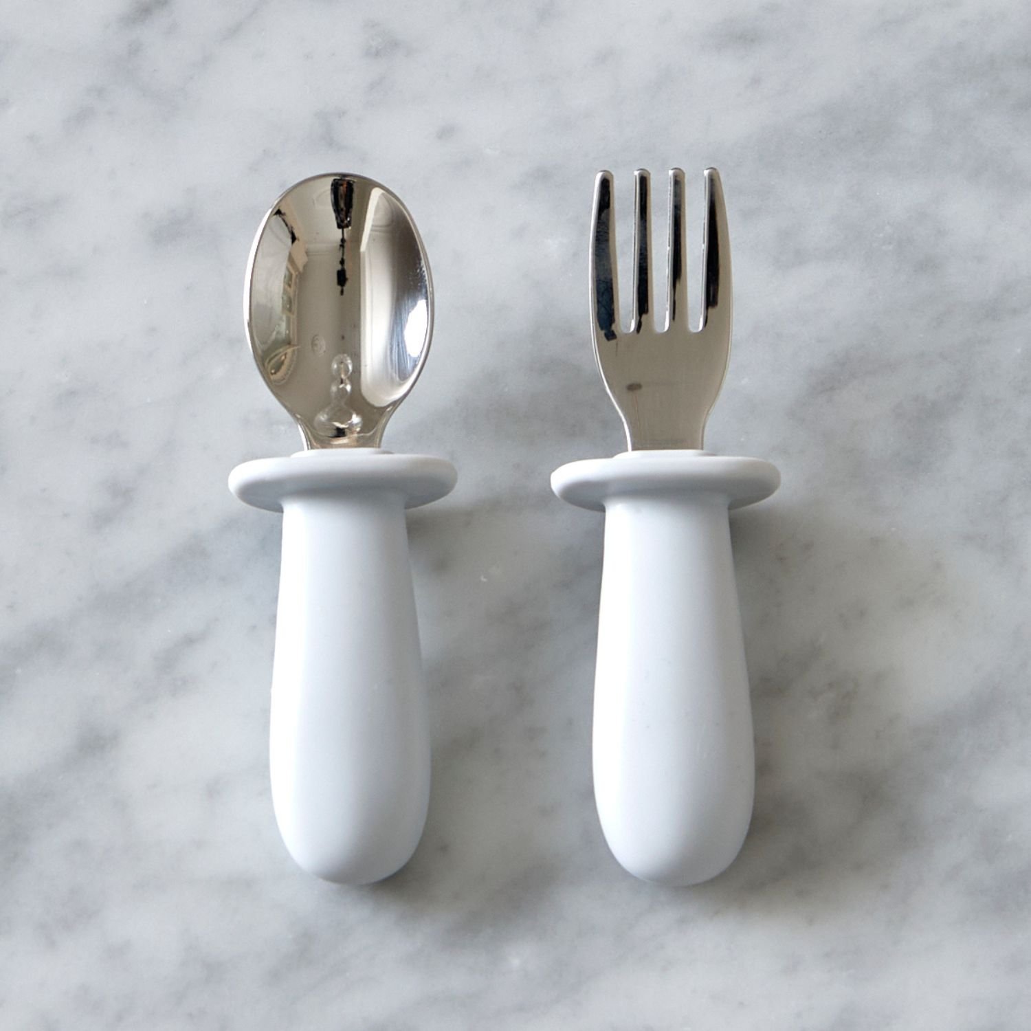Bestikk Sett Baby – Rustfritt Stål & Silikon | Baby Cutlery Set