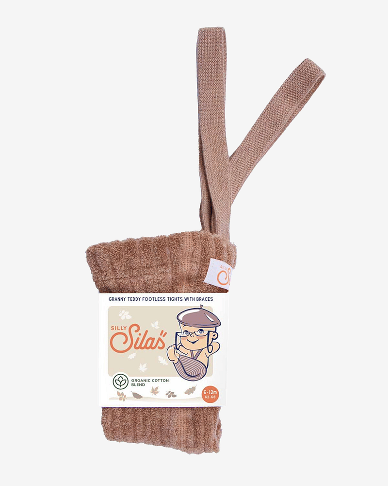 Strømpebukse Teddy Ribb - u/ fot, m/ seler | Granny Footless Tights