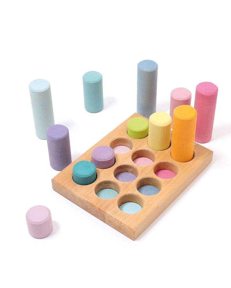 Putte- og Stableleke - Pastel, 12 deler | Stacking Game Rollers