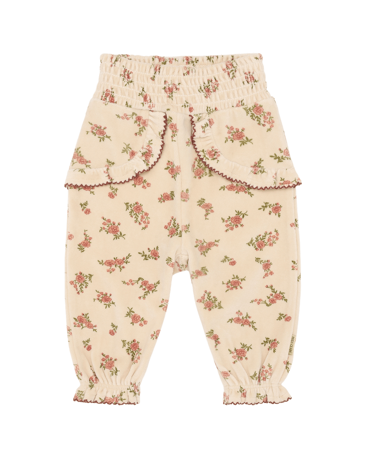 Bukse Baby – Terrystoff i Øko Bomull | Trine Winter roses, Beige - French Oak