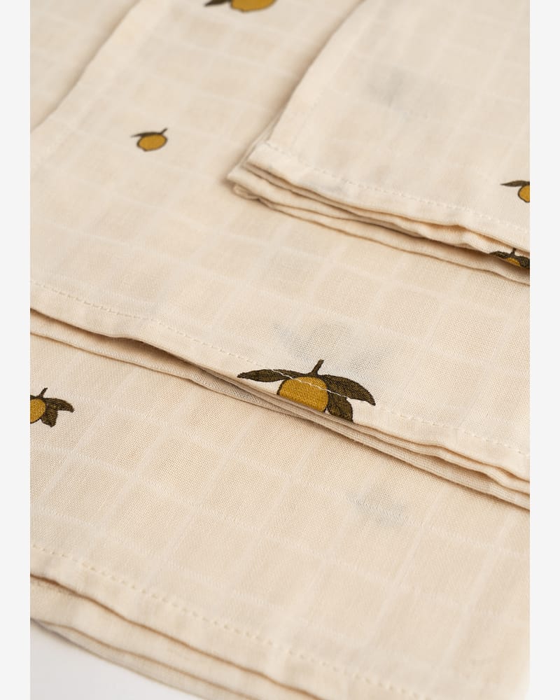 Gulpekluter 3pk - 100% Øko Musselin - 65x65cm