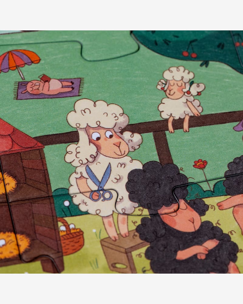 CHECK PRISE. Puslespill og "Hvor er..."-spill - 2i1 Puslespill Barn 3år+ | Farmtastic