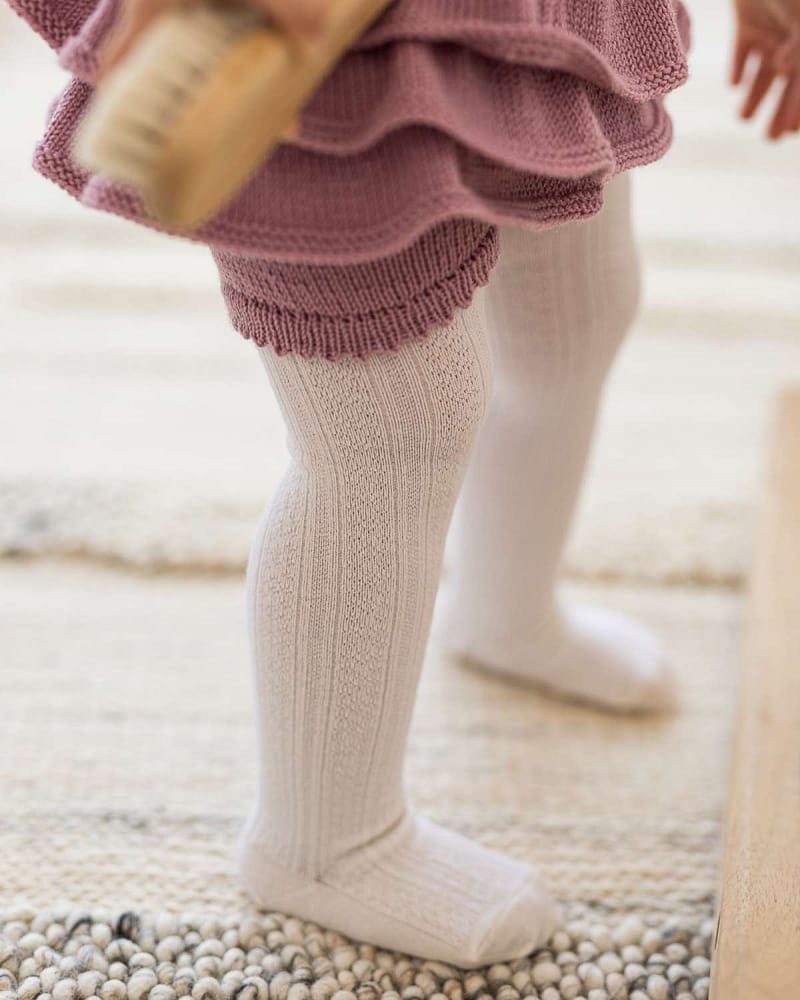 Ullstrømpebukse med Mønster - Slitesterk Ull-blend