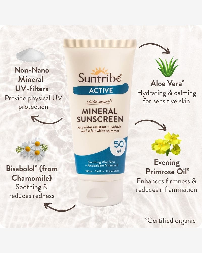 Solkrem Active SPF50 - Mineral, 100% Naturlig – Miljøvennlig | 100ml