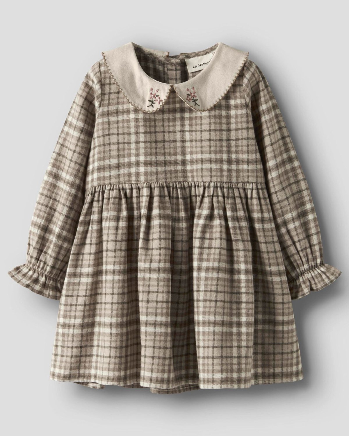 Kjole Barn M/ Krage – Øko bomull | REBEL LS DRESS LIL, Brun - Sepia Tint